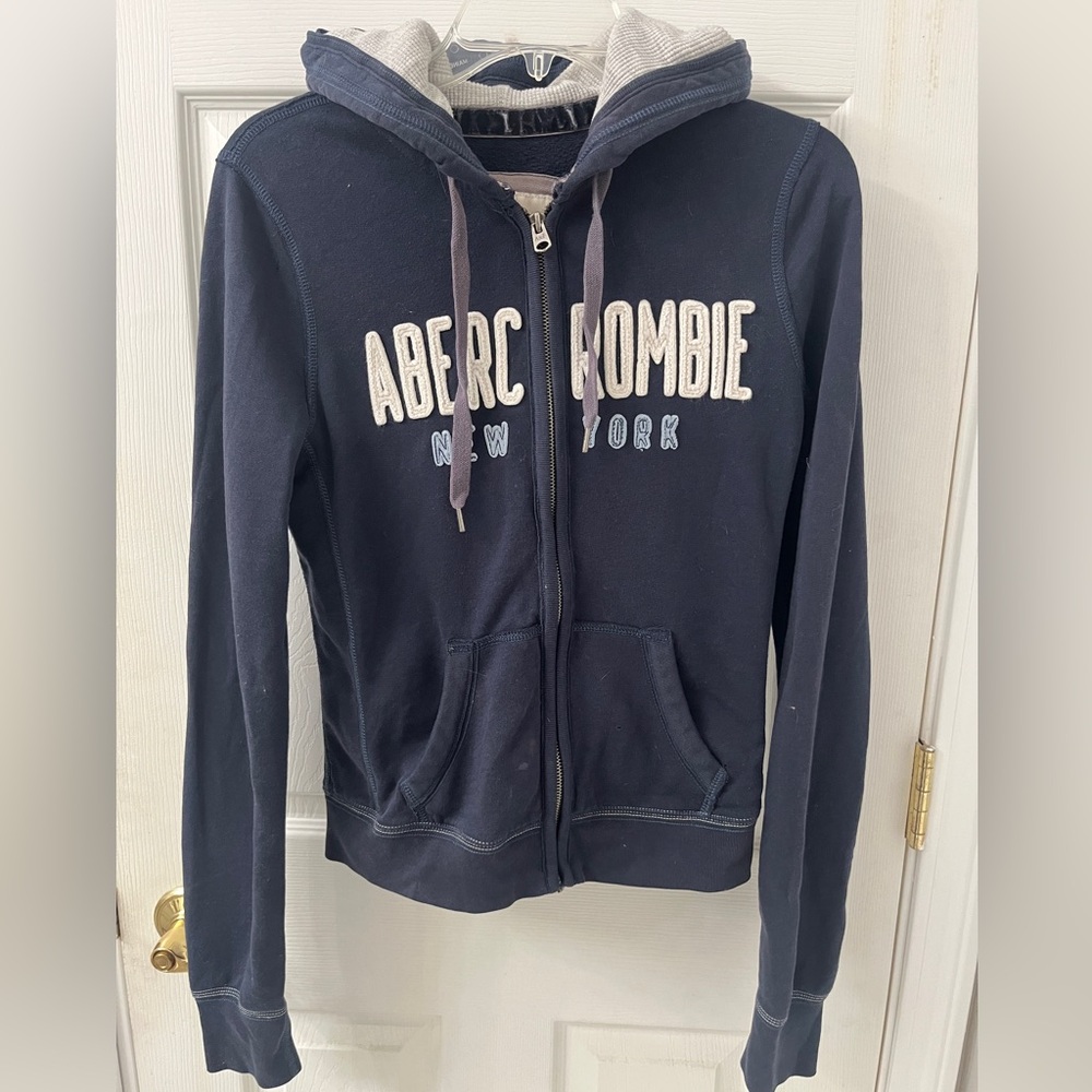 Abercrombie & Fitch Navy Zip-Up Hoodie